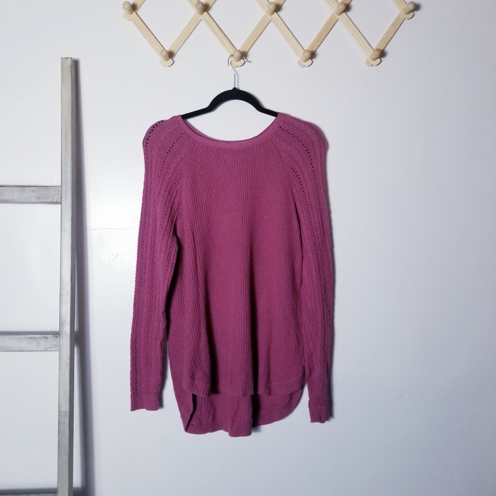 SONOMA DARK PINK WITH PURPLE TINT TUNIC SWEATER SIZE MEDIUM